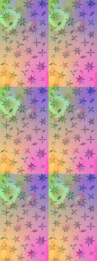 Raster illüstrasyonundaki çiçek desenli çizim. Suluboya stilinde tarafsız ve pembe renkte çiçekler.