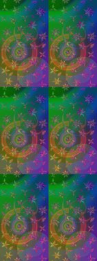 Yeşil ve mavi renkte manzaralı çiçek deseni. Çiçek kompozisyonu, el boyası, hassas şablon. Üst manzara, yumuşak stil. Sevgililer günü ve tebrik kartı konsepti için şık bir davet.