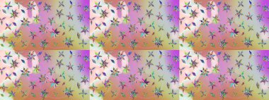 Çiçek desenli eskiz, darbeler, sıçramalar, yaz çiçekleri. Tarafsız ve pembe renklerde çiçekler. Raster illüstrasyonu.