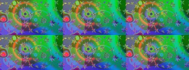 Şirin çiçekler. Çizgi çizimi kalıbı. Raster Moda kumaş deseni.