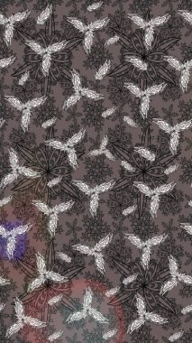 Düz Çiçek Elementleri Tasarımı. Kahverengi renkte zarif çiçekli suluboya. Raster illüstrasyonu. Renkli Bahar Teması çizim şablonu.