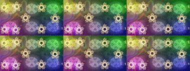 Snowflakes desen. Raster resim. Kar tanesi renkli desen. Raster kar taneleri arka plan. Renk arka plan üzerinde izole soyut kar taneleri ile düz tasarım.