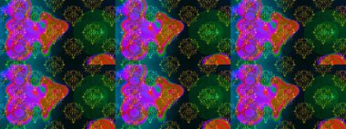 Mavi, yeşil ve kahverengi renkte çiçekler. Çiçekli karalama şeklinde Raster çiçek deseni. Nazik, narin çiçek arkaplanı.