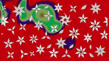 Millefleur 'lar. Küçük kırmızı ve nötr çiçeklerle oldukça eski bir besin torbası deseni. Tekstil, kumaş, kapaklar, duvar kağıtları, baskı, paket, koleksiyon defteri, örgü, dekupaj için çiçek arkaplanı..