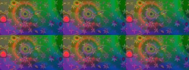 Raster Illustrasyon 'daki Çiçek Deseni' nin son moda çizimi. Güzel kumaş deseni. Renkli Yaz Temalı eskiz kalıbı. Düz Çiçek Elementleri Tasarımı.