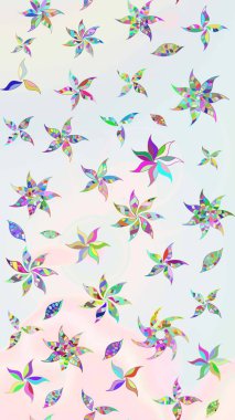 Çiçek süslemeli çizim deseni. Tarafsız ve bej renkli çiçekler. Raster illüstrasyonu.