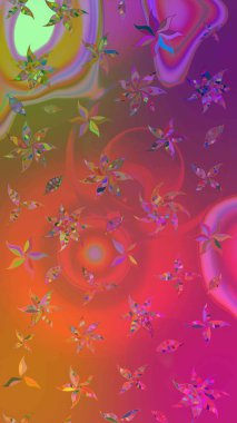 Çiçekli bahar çiçekleri. Küçük çiçekte güzel bir desen. Küçük renkli çiçekler. Moda baskıları için zarif bir şablon. Motley illüstrasyonu. Çizim.