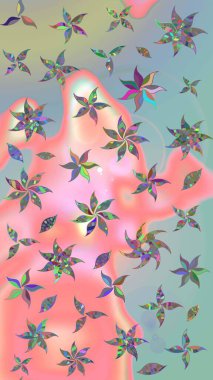 Çiçekli bahar çiçekleri. Küçük çiçekte güzel bir desen. Küçük renkli çiçekler. Moda baskıları için zarif bir şablon. Motley illüstrasyonu.