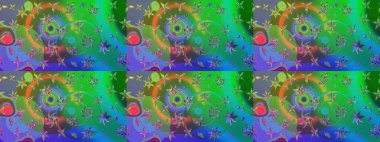 Soyut etnik raster çizim kalıbı. Kabile sanatı boho baskısı, klasik çiçek arkaplanı. Arkaplan dokusu, duvar kağıdı, yeşil ve mavi renkli çiçek teması.