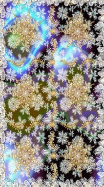 Kusursuz soyut bir arkaplan. Oriental raster klasik nötr ve altın desenli. Raster illüstrasyonu.