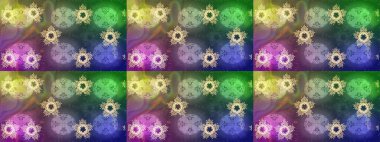 Snowflakes desen. Raster resim. Kar tanesi renkli desen. Raster kar taneleri arka plan. Renk arka plan üzerinde izole soyut kar taneleri ile düz tasarım.