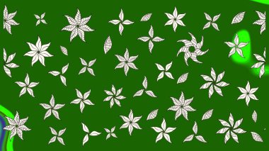 Moda baskısı, albüm, ambalaj kağıdı ve duvar kağıdı için zarif dekoratif süslemeler. Yeşil ve nötr renklerde şirin çiçekler. Küçük çiçekli basit bir çiçek çizimi. Raster illüstrasyonu.