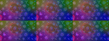 Mavi ve mor renkte zarif çiçekli suluboya. Renkli Bahar Teması eskiz kalıbı. Düz Çiçek Elementleri Tasarımı. Raster illüstrasyonu.