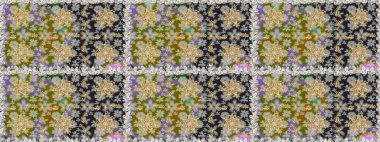 Süslü raster dekorasyonu. Barok tarzında duvar kağıdı tasarımı için kusursuz damaske deseni arkaplanı. Altın desenli gri ve nötr renkler ve altın elementler.