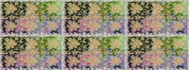 Dekoratif simetri arabesk. Kusursuz ortaçağ çiçek deseni. Doğum günü kartı, davetiye ya da afiş için iyidir. Tarafsız ve gri renklere altın. Raster illüstrasyonu.