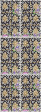 Barok tarzında kusursuz bir doğulu süsü. Raster geleneksel altın pürüzsüz desen gri ve kahverengi renkler.