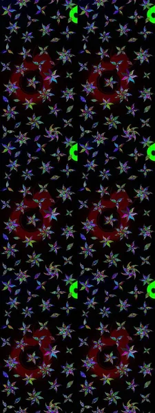 Suluboya çiçekli çiçek deseni. Siyah ve kahverengi renkli güzel bir tekstil. Raster illüstrasyonu.