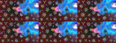 El yapımı çiçek ve bitki koleksiyonu. Raster illüstrasyonu. Eskiz tarzı renklerde. Şirin karalamalı çiçek desenli çizim. Raster illüstrasyonu.