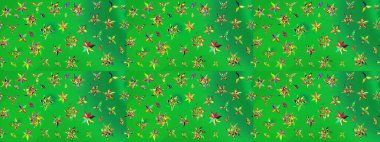 Çiçek desenli çizim. Raster illüstrasyonu. Asyalı tekstil renkleri.