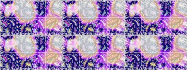 Tarafsız ve mavi renklerde ve çiçek siluetinde bahar çiçekleriyle desen. Raster deseni.