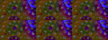 Vadinin çiçekleri kahverengi ve yeşil renklerde. Çiçeksel çizim kalıbının çizimi.