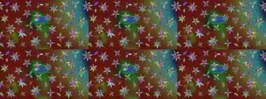 Kahverengi ve yeşil renkli çiçekler. Nazik, narin çiçek arkaplanı. Raster çiçek desenli ve çiçekli..