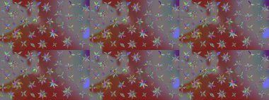 Kahverengi ve gri renklerde. Raster illüstrasyonu. Hint süsü. Çiçek duvar kağıdı. Renkli süs kenarı. Çizim deseni.