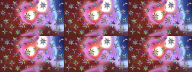 Yumuşak, bahar çiçekleri kahverengi ve pembe renklerde. Yaprak ve çiçeklerin suluboya resimleri, kahverengi ve pembe renkler üzerine çizimler. Raster illüstrasyonu.