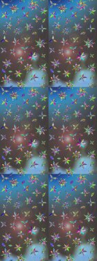 Çiçekli yumuşak bir eskiz şekli. Raster illüstrasyonu. Yumuşak, bahar çiçekleri mavi ve gri renklerde. Raster çiçekleri klasik tarzda resmedilir..