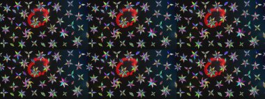 Suluboya çizim kalıbı. Moda baskısı. Eski model. Dekorasyon ve tasarım için güzel bir desen. Çiçeğin suluboya çizimlerinin mükemmel deseni. Raster illüstrasyonu.