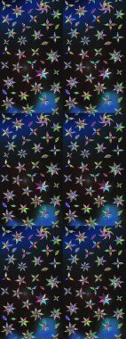 Raster illüstrasyonu. Çizim kalıbı. Ultraviyole kumaş deseni. Organik motif arkaplanı.