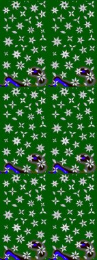 Zarif, parlak ve yeşil çiçek desenli bir taslak. Sabıka baskıları, bebek kıyafetleri, duvar kâğıtları, paket kutuları vb..