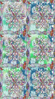 Renkli Bahar Temalı Kusursuz Arkaplan. Düz Çiçek Elementleri Tasarımı. Raster illüstrasyonunda kusursuz çiçek deseni. Tarafsız renklerde çiçekler.