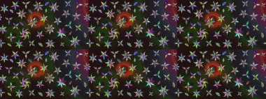 Karalama çiçeği. Zentangle soyut çiçekleri. Raster illüstrasyonu. Düz Çiçek Elementleri Tasarımı. Renkli Bahar Teması eskiz kalıbı. Şirin kumaş deseni.