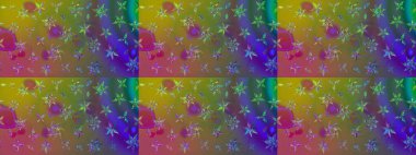 Yeşil renklerde. Yeşil renkli yeşil papatya deseni. Raster illüstrasyonu.