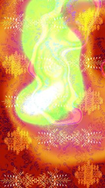 Güzel karalamalı çiçek desenli çizim. Küçük çiçekteki sevimli çiçek deseni. Raster illüstrasyonu. Güzel kumaş deseni.