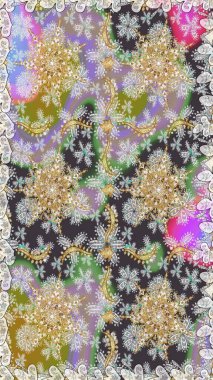 Geleneksel oryantasyon süsü. Kusursuz klasik raster altın desenli. Gri renklerde, altın elementlerle kusursuz desen. Klasik vintage arkaplan.