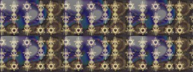 Bokeh kahverengisi, grisi, mavisi ve kar taneleri olan dekoratif Noel arkaplanı. Raster illüstrasyonu.