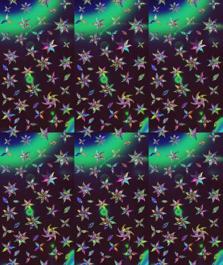 Raster Çiçek İllüstrasyonu 'nun şirin tekstili. Kahverengi renkli etnik çiçeklerle zarif bir eskiz deseni..