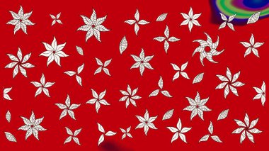 Düz Çiçek Elementleri Tasarımı. Raster. Renkli Bahar Teması çizim şablonu.