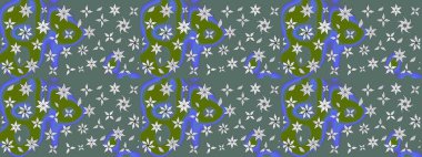 Moda baskıları için zarif bir şablon. Küçük renkli çiçekler. Çiçekli bahar çiçekleri. Motley illüstrasyonu. Küçük çiçekte şirin desenler.