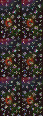 Karalama çiçeği. Güzel kumaş deseni. Raster illüstrasyonu. Zentangle soyut çiçekleri. Renkli Bahar Teması eskiz kalıbı. Düz Çiçek Elementleri Tasarımı.