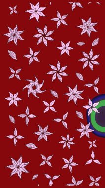 Renkli Yaz Temalı eskiz kalıbı. Sevimli çiçek raster deseni. Modaya uygun kumaş deseni. Düz Çiçek Elementleri Tasarımı.