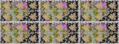 Klasik raster sarısı, kusursuz desen. Çiçek süsü kumaş deseni, cam, çiçek desenli metal gri ve nötr renklerde altın elementler..