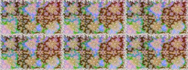 El yapımı dekoratif çerçeve, albüm kapağı, tebrik kartı, klasik Art deco tarzı. Raster soyut çiçek çelengi altın karalama fantezi yaprakları ve çiçek nötr ve kahverengi renklerde.