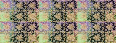 Altın desenli çiçek dekoru. Çizgi sanatı tasarım şablonu için kusursuz sınır. Doğu tarzı element. Davetiyeler, kartlar, web sayfası için Raster illüstrasyon. Tarafsız ve gri renkler üzerine altın element.