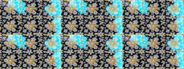 Senin tasarımın için, duvar kağıdı. Altın rengi, kusursuz çizim. Raster geometrik arka plan. Altın çiçekli siyah ve nötr renklerde altın pürüzsüz desen.