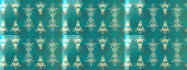 Mavi, yeşil ve nötr renklerde çiçekler. Kumaş desenli papatya çiçekleri ayrıntıları.