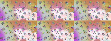 Tarafsız ve bej renklerde Asya tekstili. Çiçek desenli çizim. Raster illüstrasyonu.