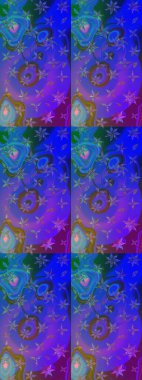 Gömlek baskısı için çiçek boyası. Mavi ve mor renkli çiçekler. Çiçek eskiz kalıbı geçmişi.